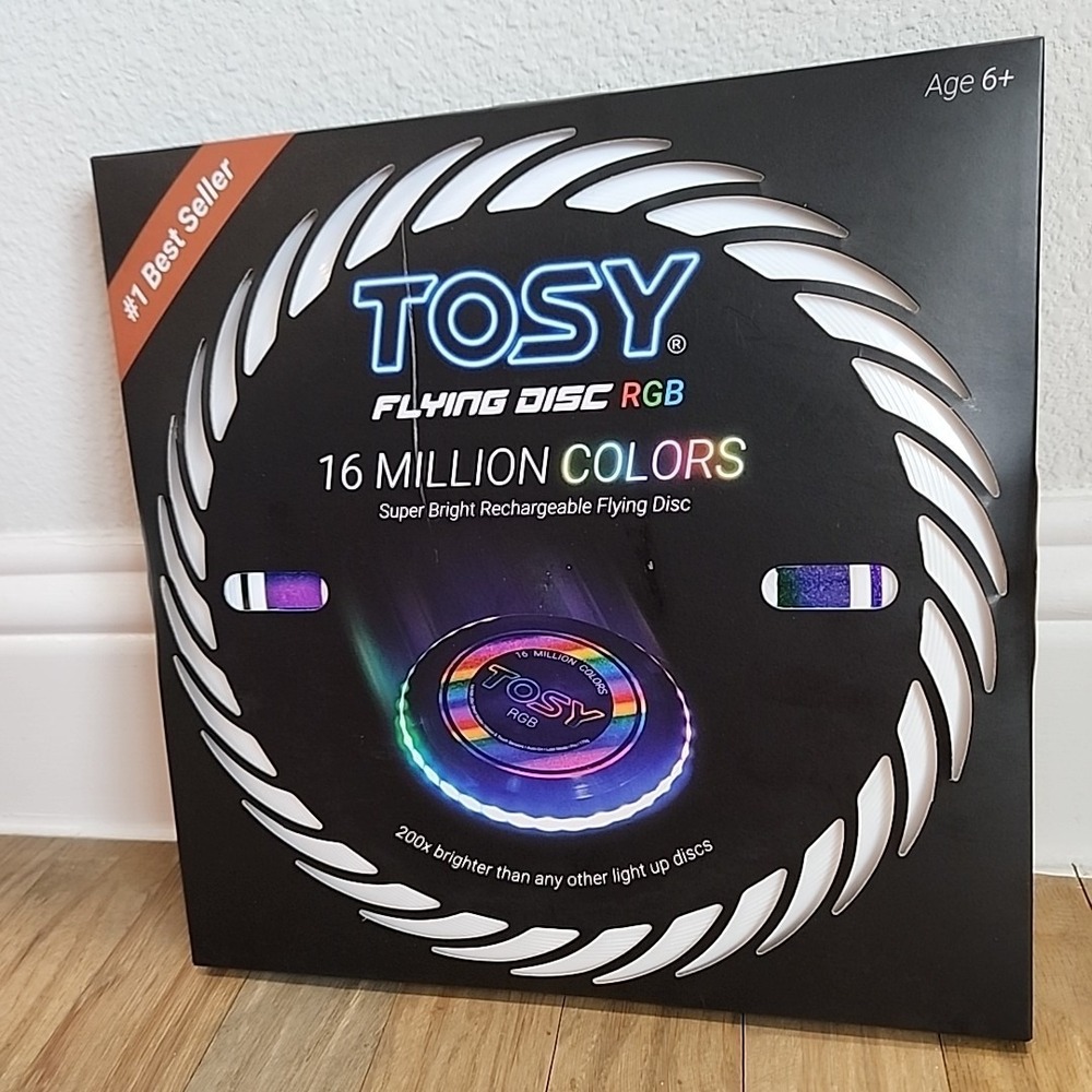 TOSY Flying Disc 16 Million Color 108 RGB LEDs Multi-Color White 10.5" Disc